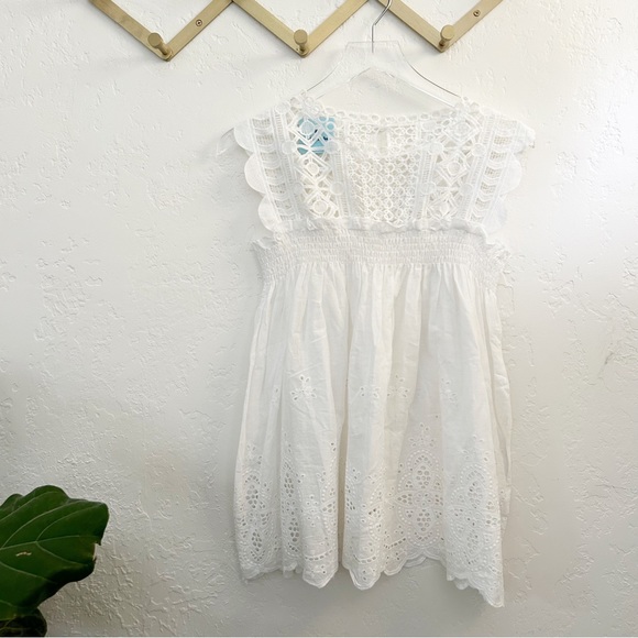 Boutique Lace & Eyelet White Tank Blouse Size Small - Picture 4 of 7